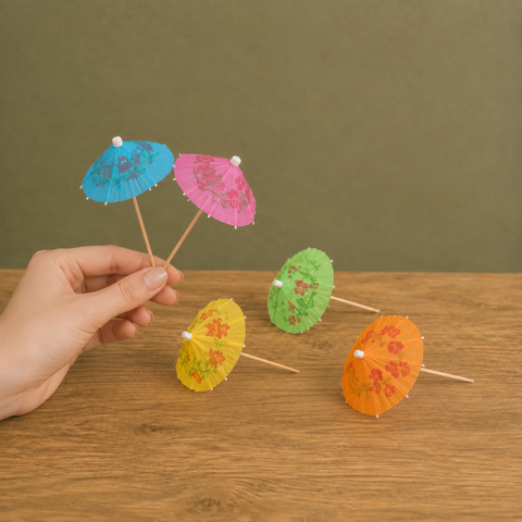 Paper Cocktail Parasols 10cm | Drink Umbrellas | 144pcs Party Decorations