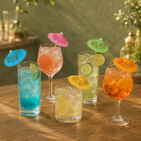 Paper Cocktail Parasols 10cm | Drink Umbrellas | 144pcs Party Decorations