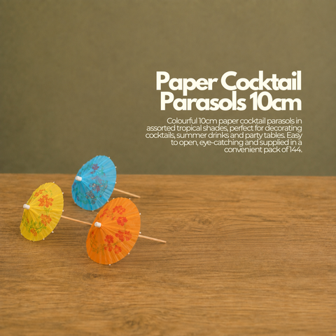 Paper Cocktail Parasols 10cm | Drink Umbrellas | 144pcs Party Decorations