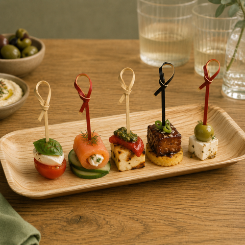 Musubi Bamboo Knot Skewers | Cocktail Sticks with Looped Knot Mini Toothpicks - Canape King