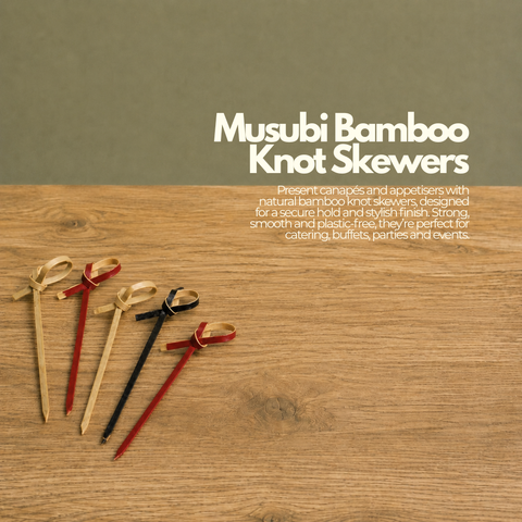 Musubi Bamboo Knot Skewers | Cocktail Sticks with Looped Knot Mini Toothpicks - Canape King