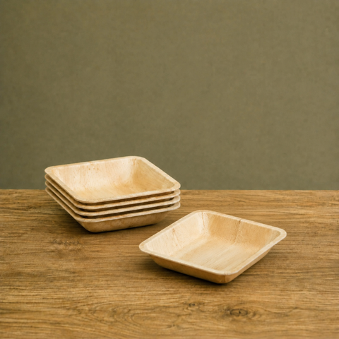 Premium Square Palm Leaf Bowls 14cm | Eco-Friendly Disposable Bowl