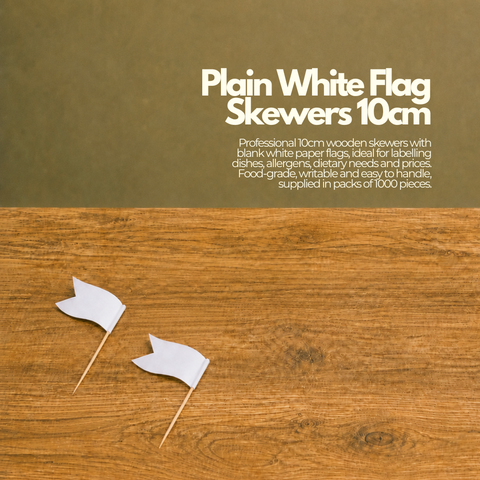 Plain White Flag Skewers 10cm | Blank Food Markers | Professional Label Picks