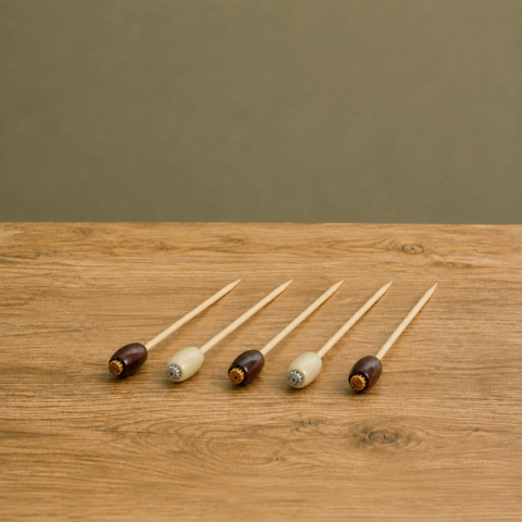 Cocktail Bamboo Bead Skewers | Decorative Drink Picks | Professional Bar Accessories - Canape King