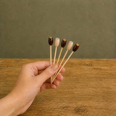 Cocktail Bamboo Bead Skewers | Decorative Drink Picks | Professional Bar Accessories - Canape King