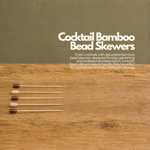Cocktail Bamboo Bead Skewers | Decorative Drink Picks | Professional Bar Accessories - Canape King