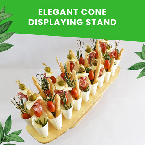 20-hole Wooden Cone Stand | Round Food Display Stand | Professional Serving Holder