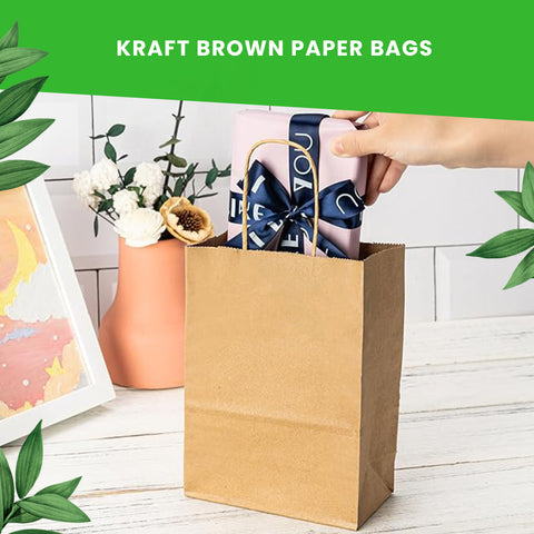 Kraft Paper Bags with Twisted Handles | Eco-Friendly Shopping Bags | 26x20x27cm