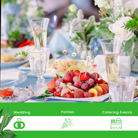 Glass Bead Sparkle Skewers 10cm | Luxury Crystal Food Picks | Premium Party Skewers