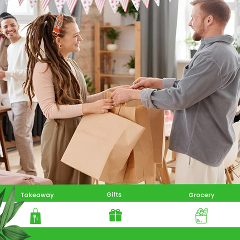 Kraft Paper Bags with Twisted Handles | Eco-Friendly Shopping Bags | 26x20x27cm