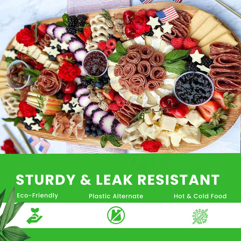 55cm Extra Large Oval Palm Leaf Platters | Eco-Friendly Serving Trays | Premium Party Platters