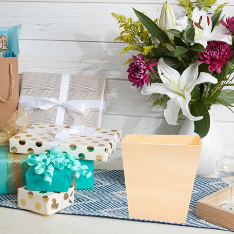 5.5cm Square Pinewood Eco-Friendly Food Container | Natural Mini Serving Cup