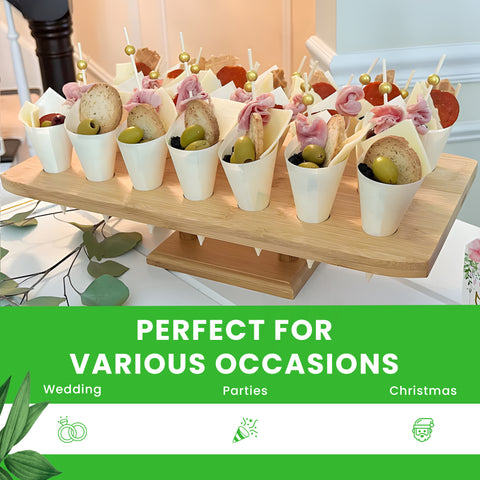 20-hole Wooden Cone Stand | Round Food Display Stand | Professional Serving Holder