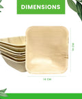 14cm Palm Leaf Square Bowls - Food Serving Dinner Bowls 100% Natural Disposable Bowls - Suitable for Christmas BBQ Picnic Party - Canape King