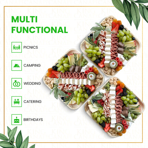 7-25cm Square Palm Leaf Plates | Premium Eco-Friendly Disposable Plates | 5 Sizes