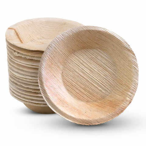 Premium Round Palm Leaf Bowls | Eco-Friendly Disposable Bowls | 8 Sizes