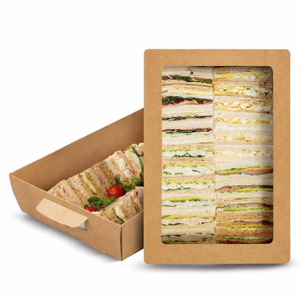 Platter Box with Window 38.5x26x8.5cm | Professional Catering Box | Display Food Container - Canape King