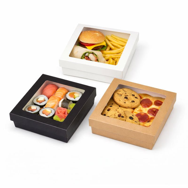 Premium Brown Kraft Boxes with Lid | Eco-Friendly Food Containers | Sustainable Takeaway Boxes - Canape King