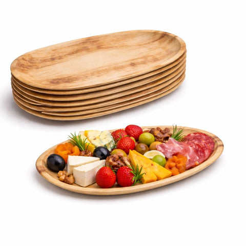34 & 41cm Large Oval Palm Leaf Platters | Eco-Friendly Serving Platters | 2 Sizes