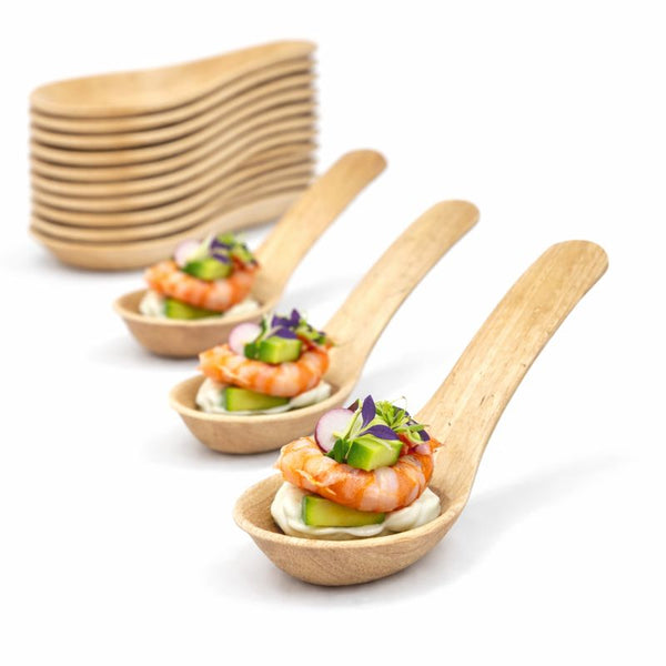 Palm Leaf Canapé Spoons 14cm | Eco-Friendly Tasting Spoons | Premium Appetizer Serveware - Canape King