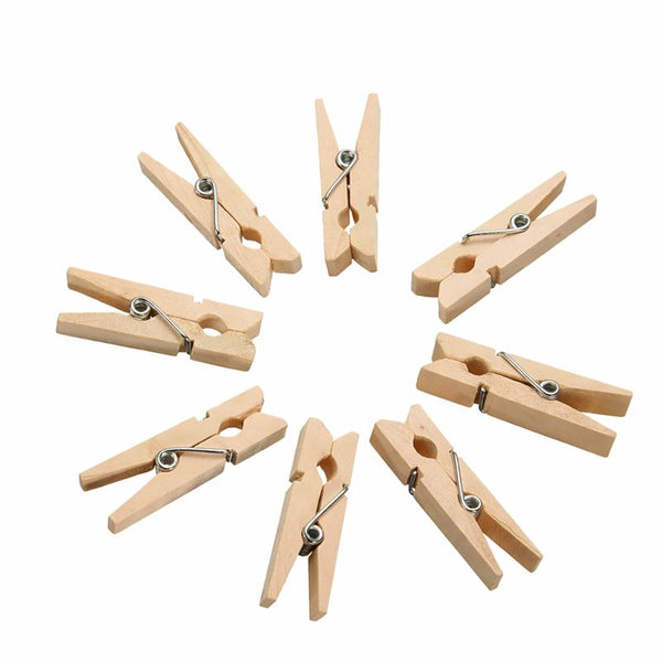 Mini Wooden Pegs 2.5cm | Tiny Decorative Clips | Craft & Event Pegs - Canape King
