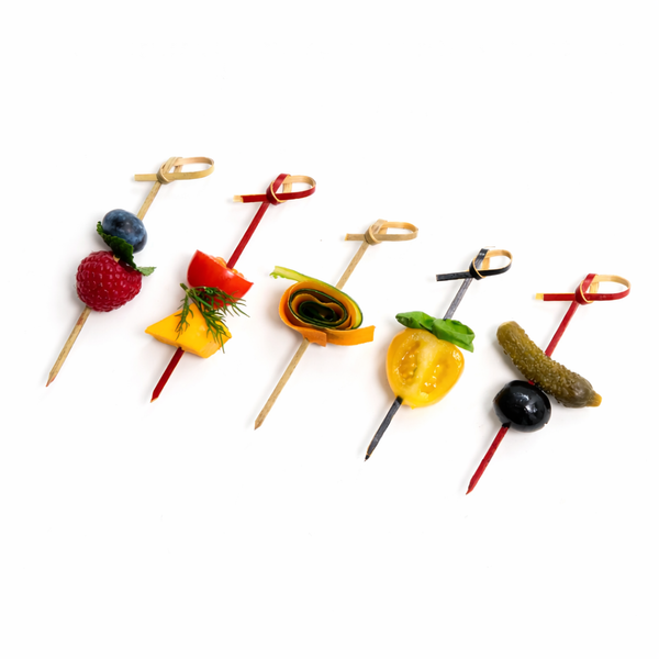 Musubi Bamboo Knot Skewers | Cocktail Sticks with Looped Knot Mini Toothpicks - Canape King