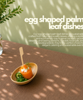 Egg-Shaped Palm Leaf Dishes | Eco-Friendly Mini Bowls | 8cm Appetizer Dishes - Canape King