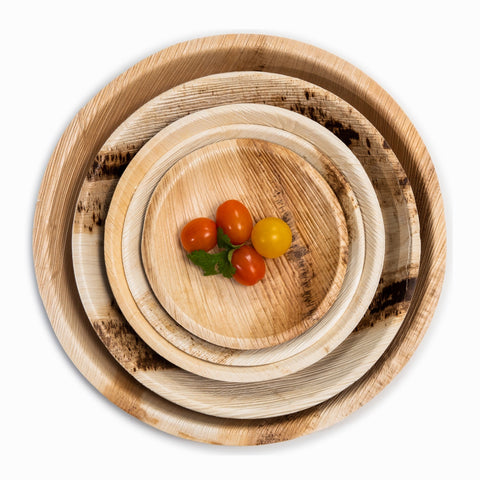 15-30cm Round Palm Leaf Plates | Premium Eco-Friendly Disposable Plates | 6 Sizes