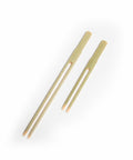 Disposable Eco-Friendly Bamboo Cocktail Food Picks Fruit Long Prongs Forks - Ideal for Appetisers Barbecues Grill (10cm) - Canape King