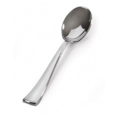 Metallic Look Silver Mini Spoon 10cm | Elegant Appetizer & Dessert Spoons | Premium Party & Catering Cutlery