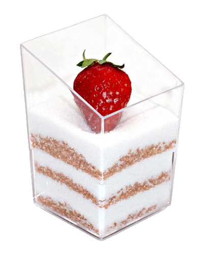 Plastic Cuboid Square Cup 90ml | Clear Dessert & Appetizer Cups | Durable Reusable Party & Catering Serveware