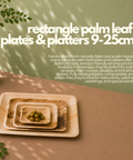 Rectangle Palm Leaf Plates & Platters 9-25cm | Eco-Friendly Disposable Tableware | 3 Sizes - Canape King