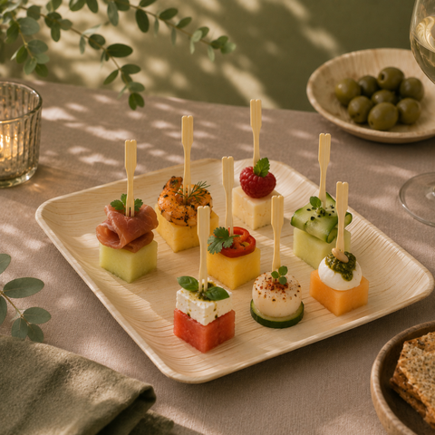 Bamboo Buffet Forks 9cm | Eco-Friendly Mini Forks | Sustainable Catering Utensils - Canape King
