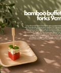 Bamboo Buffet Forks 9cm | Eco-Friendly Mini Forks | Sustainable Catering Utensils - Canape King