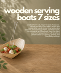 Wooden Serving Boats 7 Sizes | Eco-Friendly Food Boats | Natural Bamboo Bowls - Canape King