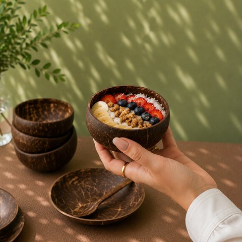 Natural Coconut Bowls 7-12cm | Reusable Eco-Friendly Bowls | Sustainable Serveware - Canape King