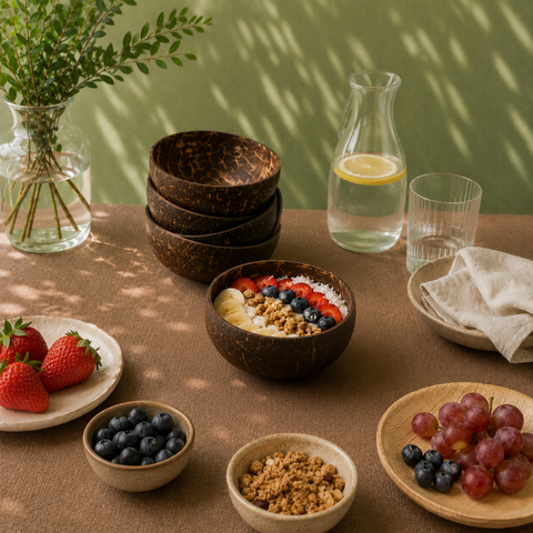 Natural Coconut Bowls 7-12cm | Reusable Eco-Friendly Bowls | Sustainable Serveware - Canape King
