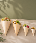 Eco-Friendly Natural Pinewood Serving Cones | 4 Sizes | Food Presentation - Canape King