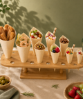 Eco-Friendly Natural Pinewood Serving Cones | 4 Sizes | Food Presentation - Canape King