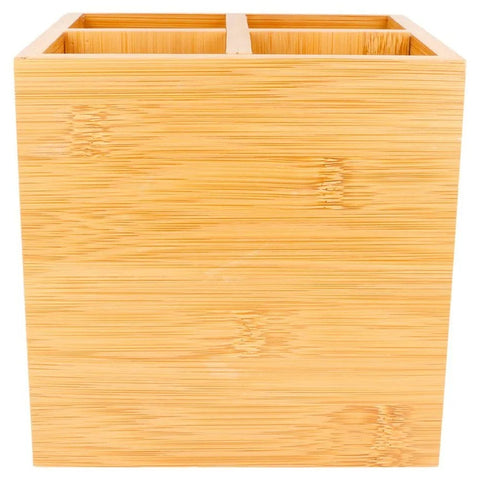 15cm Square Bamboo Cutlery Box | Eco-Friendly Cutlery Holder | Sustainable Service Box
