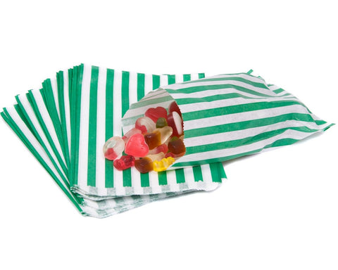 Candy Stripe Paper Bags 18x13cm | 1000 Pack Food-Grade Bags | Professional Service Bags
