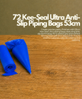 72 Kee-Seal Ultra Anti-Slip Piping Bags 53cm | Professional Pastry Bags | Non-Slip Disposable - Canape King