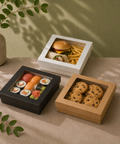 Premium Brown Kraft Boxes with Lid | Eco-Friendly Food Containers | Sustainable Takeaway Boxes - Canape King