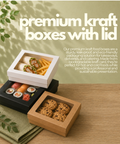 Premium Brown Kraft Boxes with Lid | Eco-Friendly Food Containers | Sustainable Takeaway Boxes - Canape King