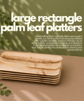 Large Rectangle Palm Leaf Platters | Premium Eco-Friendly Serving Trays - Canape King