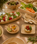 Mini Palm Leaf Dishes | Square & Round Eco-Friendly Bowls | Perfect for Dips & Appetizers - Canape King