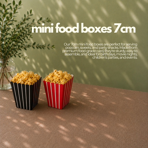 Mini Food Boxes 7cm | Cute Popcorn Cartons | Party Snack Containers - Canape King