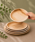 Round Palm Leaf Plates 15-30cm | Premium Eco-Friendly Disposable Plates | 6 Sizes - Canape King