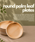 Round Palm Leaf Plates 15-30cm | Premium Eco-Friendly Disposable Plates | 6 Sizes - Canape King