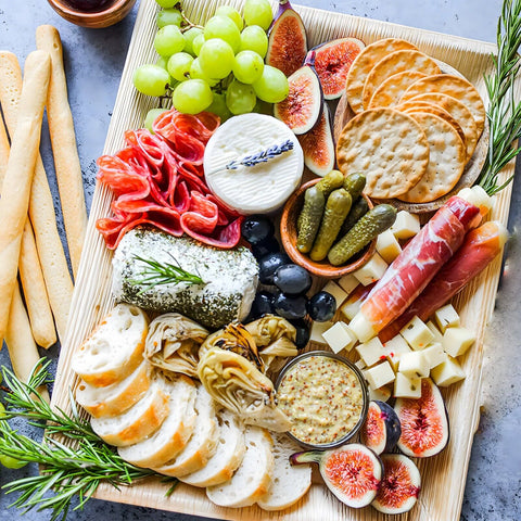 Large Rectangle Palm Leaf Platters | Premium Eco-Friendly Serving Trays